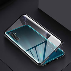 Coque Rebord Bumper Luxe Aluminum Metal Miroir 360 Degres Housse Etui Aimant pour Realme XT Noir