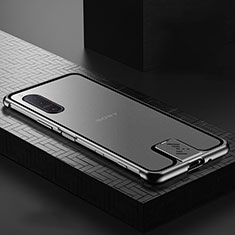 Coque Rebord Bumper Luxe Aluminum Metal Miroir 360 Degres Housse Etui Aimant pour Sony Xperia 5 II Noir