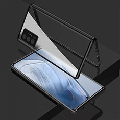 Coque Rebord Bumper Luxe Aluminum Metal Miroir 360 Degres Housse Etui Aimant pour Vivo iQOO 7 India 5G Noir