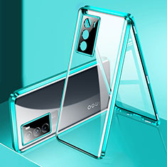 Coque Rebord Bumper Luxe Aluminum Metal Miroir 360 Degres Housse Etui Aimant pour Vivo iQOO 9 SE 5G Vert