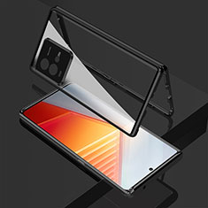 Coque Rebord Bumper Luxe Aluminum Metal Miroir 360 Degres Housse Etui Aimant pour Vivo iQOO 9T 5G Noir