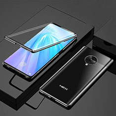 Coque Rebord Bumper Luxe Aluminum Metal Miroir 360 Degres Housse Etui Aimant pour Vivo Nex 3 Noir