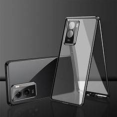 Coque Rebord Bumper Luxe Aluminum Metal Miroir 360 Degres Housse Etui Aimant pour Vivo T2x 5G V2253 Noir