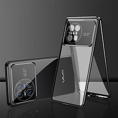 Coque Rebord Bumper Luxe Aluminum Metal Miroir 360 Degres Housse Etui Aimant pour Vivo X Note Noir