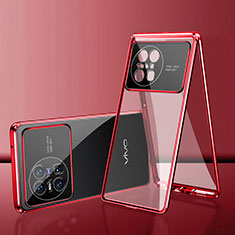 Coque Rebord Bumper Luxe Aluminum Metal Miroir 360 Degres Housse Etui Aimant pour Vivo X Note Rouge