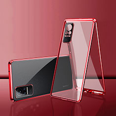 Coque Rebord Bumper Luxe Aluminum Metal Miroir 360 Degres Housse Etui Aimant pour Xiaomi Civi 1S 5G Rouge