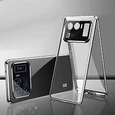 Coque Rebord Bumper Luxe Aluminum Metal Miroir 360 Degres Housse Etui Aimant pour Xiaomi Mi 11 Ultra 5G Argent