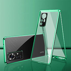 Coque Rebord Bumper Luxe Aluminum Metal Miroir 360 Degres Housse Etui Aimant pour Xiaomi Mi 12 5G Vert