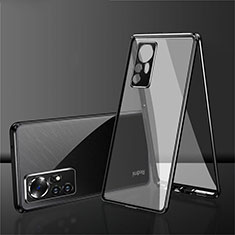 Coque Rebord Bumper Luxe Aluminum Metal Miroir 360 Degres Housse Etui Aimant pour Xiaomi Mi 12S 5G Noir