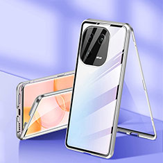 Coque Rebord Bumper Luxe Aluminum Metal Miroir 360 Degres Housse Etui Aimant pour Xiaomi Mi 13 Pro 5G Argent