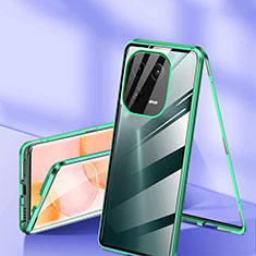 Coque Rebord Bumper Luxe Aluminum Metal Miroir 360 Degres Housse Etui Aimant pour Xiaomi Mi 13 Pro 5G Vert