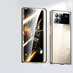 Coque Rebord Bumper Luxe Aluminum Metal Miroir 360 Degres Housse Etui Aimant pour Xiaomi Mix Fold 3 5G Or