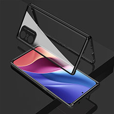 Coque Rebord Bumper Luxe Aluminum Metal Miroir 360 Degres Housse Etui Aimant pour Xiaomi Redmi K40 5G Noir