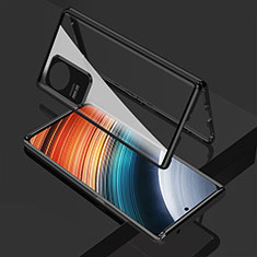 Coque Rebord Bumper Luxe Aluminum Metal Miroir 360 Degres Housse Etui Aimant pour Xiaomi Redmi K40S 5G Noir