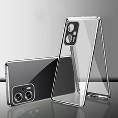 Coque Rebord Bumper Luxe Aluminum Metal Miroir 360 Degres Housse Etui Aimant pour Xiaomi Redmi K50i 5G Argent