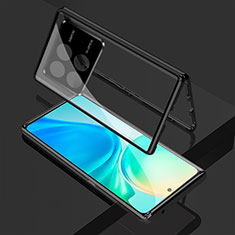 Coque Rebord Bumper Luxe Aluminum Metal Miroir 360 Degres Housse Etui Aimant pour Xiaomi Redmi K70E 5G Noir