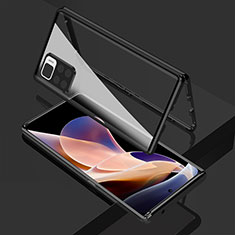 Coque Rebord Bumper Luxe Aluminum Metal Miroir 360 Degres Housse Etui Aimant pour Xiaomi Redmi Note 11 Pro+ Plus 5G Noir