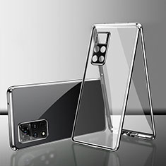 Coque Rebord Bumper Luxe Aluminum Metal Miroir 360 Degres Housse Etui Aimant pour Xiaomi Redmi Note 12 Pro 4G Argent