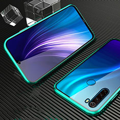 Coque Rebord Bumper Luxe Aluminum Metal Miroir 360 Degres Housse Etui Aimant pour Xiaomi Redmi Note 8 Vert