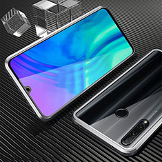 Coque Rebord Bumper Luxe Aluminum Metal Miroir 360 Degres Housse Etui Aimant T01 pour Huawei Honor 10i Argent