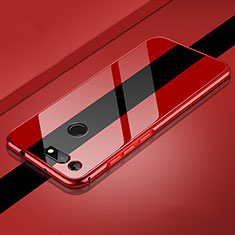 Coque Rebord Bumper Luxe Aluminum Metal Miroir 360 Degres Housse Etui Aimant T01 pour Huawei Honor V20 Rouge