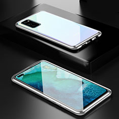 Coque Rebord Bumper Luxe Aluminum Metal Miroir 360 Degres Housse Etui Aimant T01 pour Huawei Honor V30 Pro 5G Argent