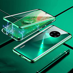 Coque Rebord Bumper Luxe Aluminum Metal Miroir 360 Degres Housse Etui Aimant T01 pour Huawei Mate 30 Pro 5G Vert