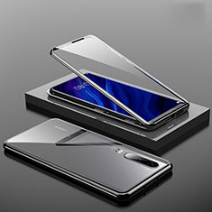 Coque Rebord Bumper Luxe Aluminum Metal Miroir 360 Degres Housse Etui Aimant T01 pour Huawei P30 Noir