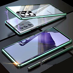 Coque Rebord Bumper Luxe Aluminum Metal Miroir 360 Degres Housse Etui Aimant T01 pour Samsung Galaxy Note 20 Ultra 5G Vert