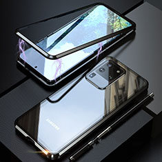 Coque Rebord Bumper Luxe Aluminum Metal Miroir 360 Degres Housse Etui Aimant T01 pour Samsung Galaxy S20 Ultra 5G Noir