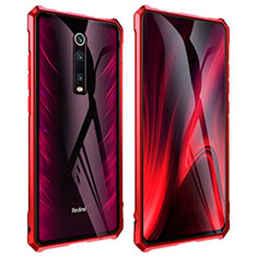 Coque Rebord Bumper Luxe Aluminum Metal Miroir 360 Degres Housse Etui Aimant T01 pour Xiaomi Mi 9T Pro Rouge