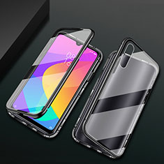 Coque Rebord Bumper Luxe Aluminum Metal Miroir 360 Degres Housse Etui Aimant T01 pour Xiaomi Mi A3 Noir