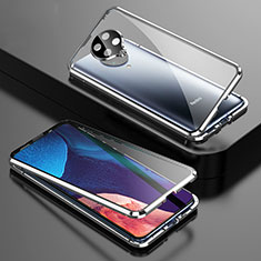 Coque Rebord Bumper Luxe Aluminum Metal Miroir 360 Degres Housse Etui Aimant T01 pour Xiaomi Poco F2 Pro Argent