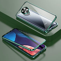 Coque Rebord Bumper Luxe Aluminum Metal Miroir 360 Degres Housse Etui Aimant T01 pour Xiaomi Poco F2 Pro Vert