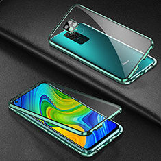 Coque Rebord Bumper Luxe Aluminum Metal Miroir 360 Degres Housse Etui Aimant T01 pour Xiaomi Redmi 10X 4G Vert