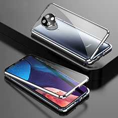Coque Rebord Bumper Luxe Aluminum Metal Miroir 360 Degres Housse Etui Aimant T01 pour Xiaomi Redmi K30 Pro 5G Argent
