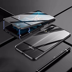 Coque Rebord Bumper Luxe Aluminum Metal Miroir 360 Degres Housse Etui Aimant T02 pour Huawei Honor 20 Noir