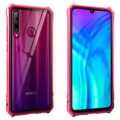 Coque Rebord Bumper Luxe Aluminum Metal Miroir 360 Degres Housse Etui Aimant T02 pour Huawei Honor 20E Rouge