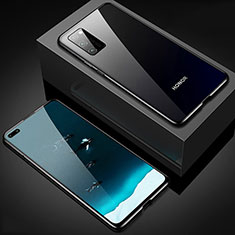 Coque Rebord Bumper Luxe Aluminum Metal Miroir 360 Degres Housse Etui Aimant T02 pour Huawei Honor V30 Pro 5G Noir