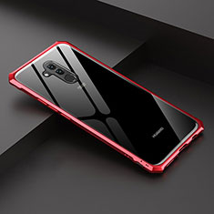 Coque Rebord Bumper Luxe Aluminum Metal Miroir 360 Degres Housse Etui Aimant T02 pour Huawei Mate 20 Lite Rouge