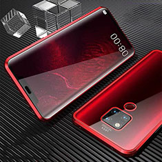 Coque Rebord Bumper Luxe Aluminum Metal Miroir 360 Degres Housse Etui Aimant T02 pour Huawei Mate 20 X 5G Rouge