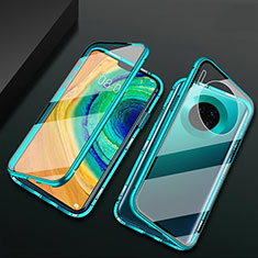 Coque Rebord Bumper Luxe Aluminum Metal Miroir 360 Degres Housse Etui Aimant T02 pour Huawei Mate 30 Pro Vert