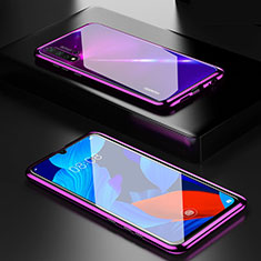 Coque Rebord Bumper Luxe Aluminum Metal Miroir 360 Degres Housse Etui Aimant T02 pour Huawei Nova 5 Violet