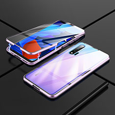 Coque Rebord Bumper Luxe Aluminum Metal Miroir 360 Degres Housse Etui Aimant T02 pour Huawei Nova 6 5G Violet