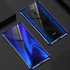 Coque Rebord Bumper Luxe Aluminum Metal Miroir 360 Degres Housse Etui Aimant T02 pour Xiaomi Mi 9T Bleu