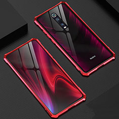 Coque Rebord Bumper Luxe Aluminum Metal Miroir 360 Degres Housse Etui Aimant T02 pour Xiaomi Redmi K20 Pro Rouge