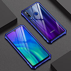 Coque Rebord Bumper Luxe Aluminum Metal Miroir 360 Degres Housse Etui Aimant T03 pour Huawei Honor 20E Bleu