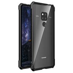 Coque Rebord Bumper Luxe Aluminum Metal Miroir 360 Degres Housse Etui Aimant T03 pour Huawei Mate 20 X 5G Noir