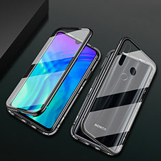 Coque Rebord Bumper Luxe Aluminum Metal Miroir 360 Degres Housse Etui Aimant T04 pour Huawei Honor 10i Noir