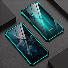 Coque Rebord Bumper Luxe Aluminum Metal Miroir 360 Degres Housse Etui Aimant T04 pour Huawei Honor 20 Pro Vert